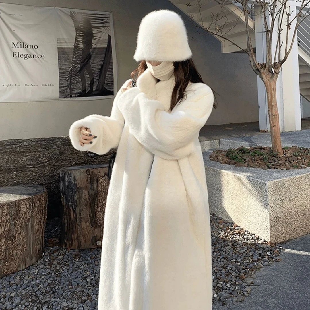 送帽子专属-海宁2024冬新款貂绒加厚外套韩版立领女时尚毛毛大衣