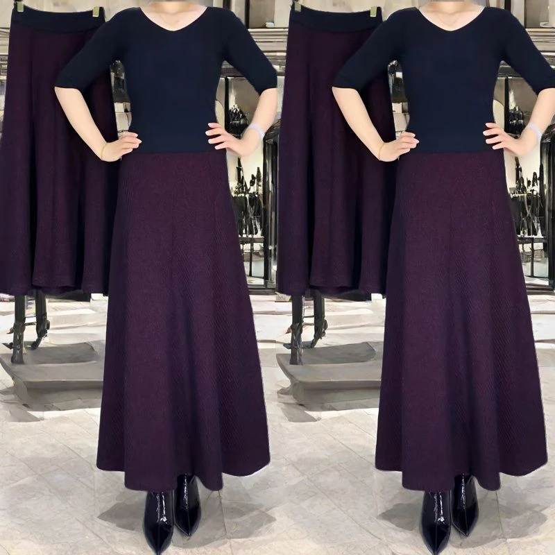 秋冬爆款高档针织半身裙修身中长款高腰时尚气质显瘦妈妈裙