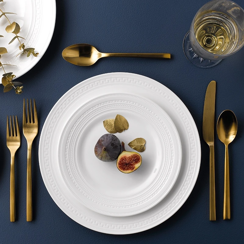 Wedgwood官方旗舰意大利浮雕四人食骨瓷餐具21件套餐具盘子-bei