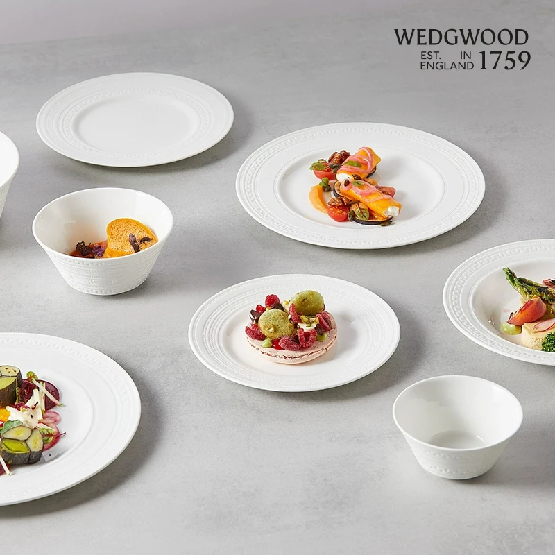 Wedgwood【王大专享】意大利浮雕餐具骨瓷碗米饭碗沙拉碗餐盘汤盘