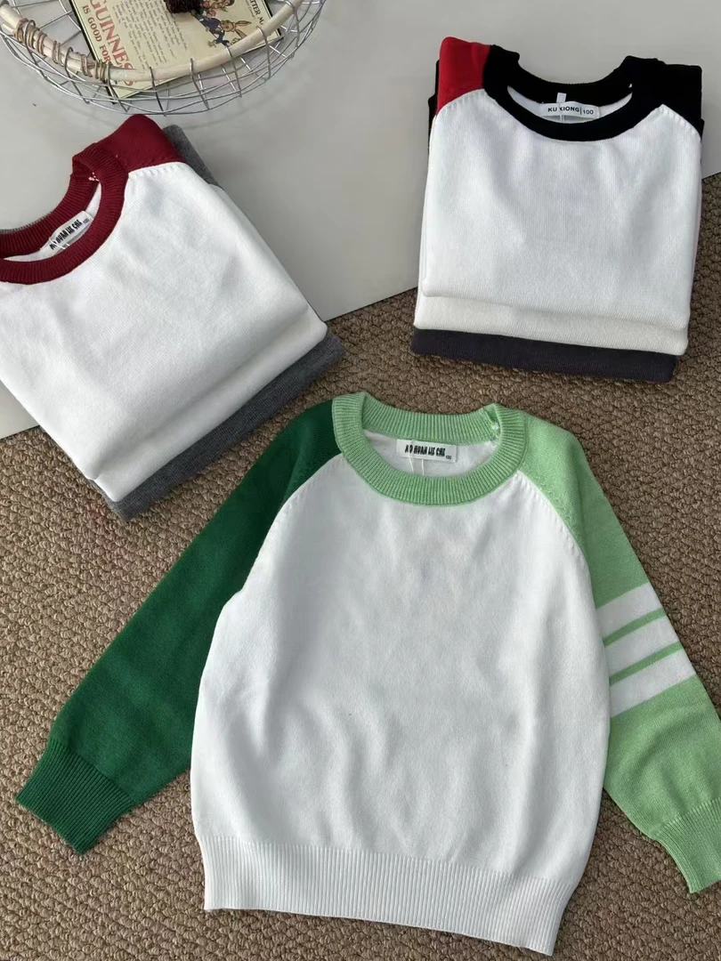 23076-秋冬新款韩国男女童小童开衫套头毛衣