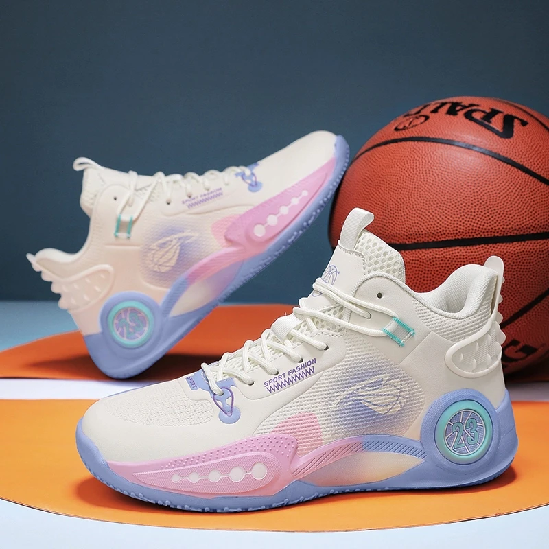 高帮篮球鞋男女防滑耐磨减震学生青少年皮面防水运动鞋水泥地战靴