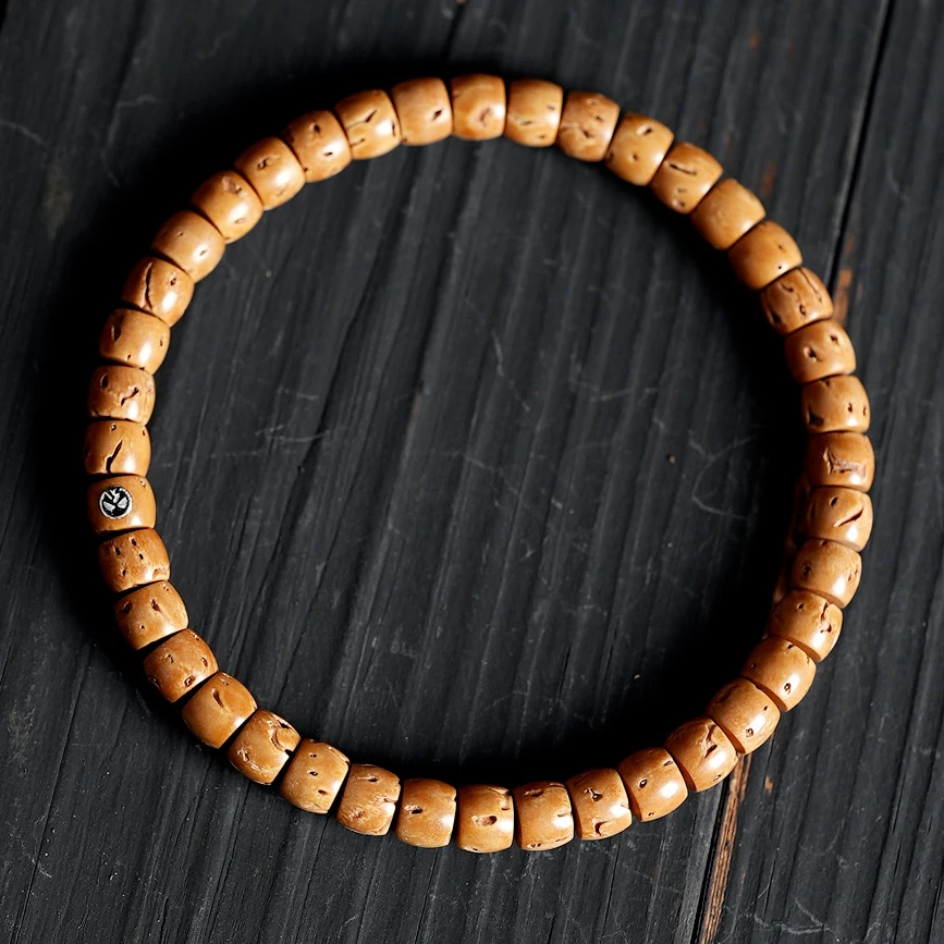 【TIANYU】秦岭沉水级核壁6x5直切银标单圈手串[TY054]