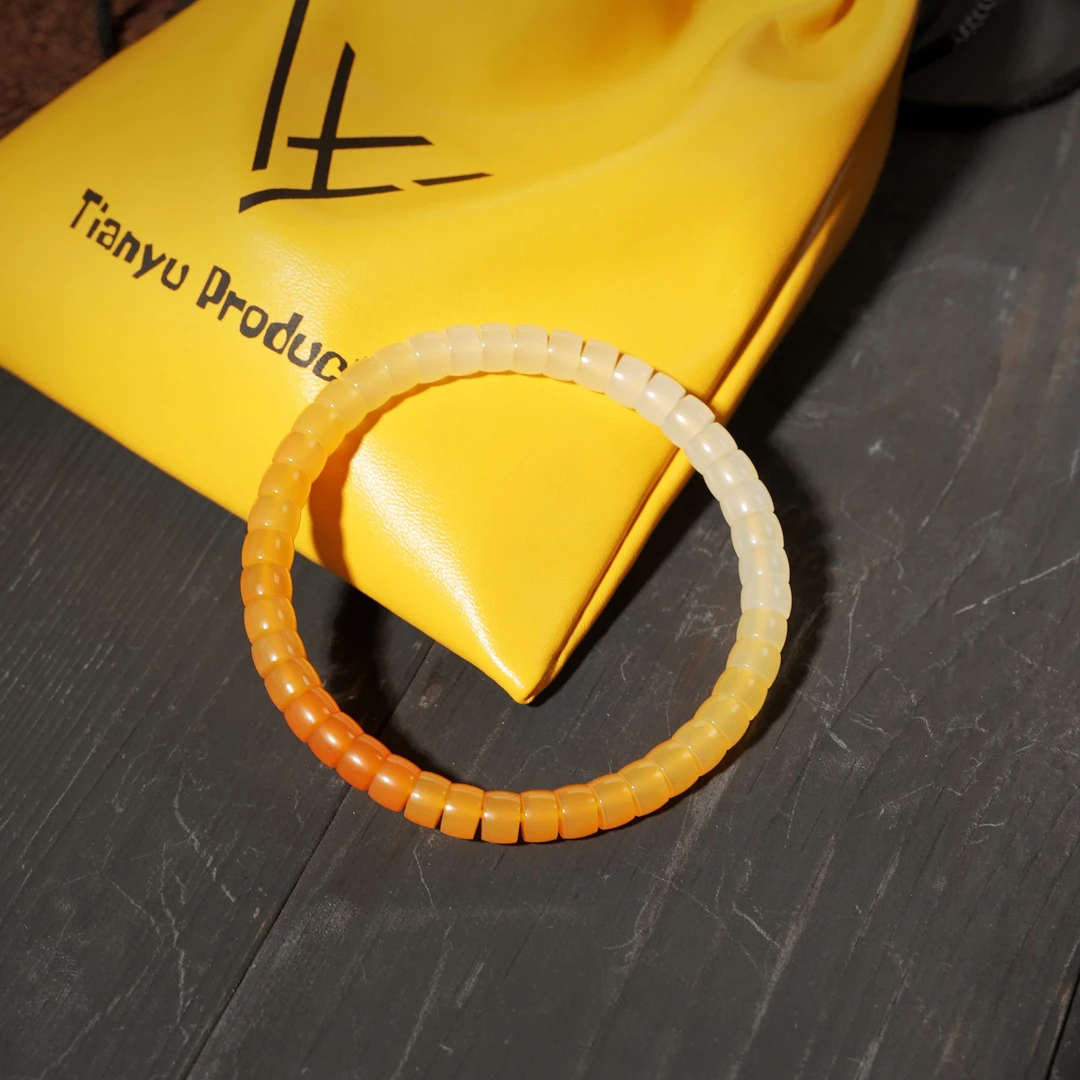 非金属珐琅手链 【TIANYU】渐变缅 黄 药 片 手串[TY053]老型