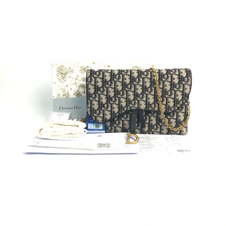 95新 DIOR/迪奥 安洁利严选Dior迪奥帆布马鞍woc链条包 WHZ20374H