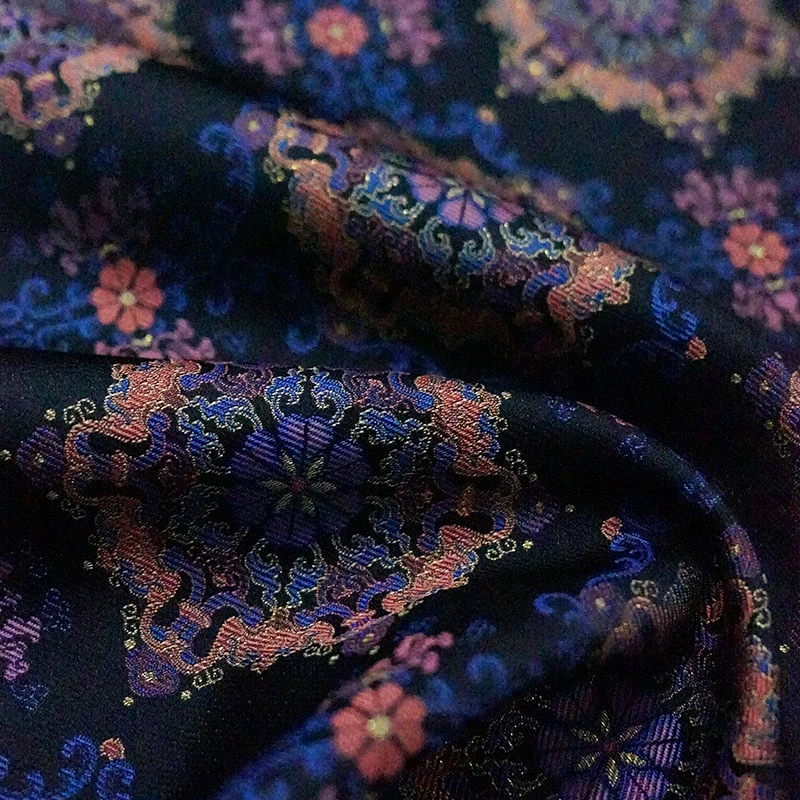 0.5米链接 拾悦丝绸  吴罗宝相花 面料（面料特殊一经裁剪不退换）