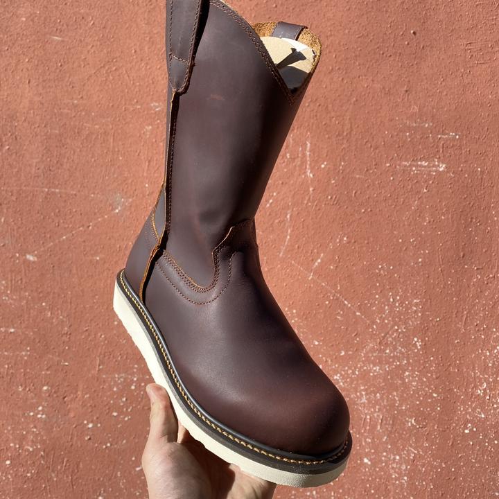 单层油蜡牛皮固特异防滑橡胶底做旧油蜡