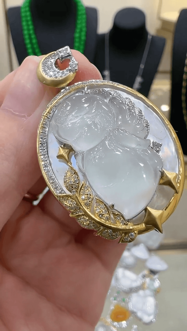 【闪购商品】翡翠吊坠(不含链)18K金镶嵌团购多样性发货拍一付一