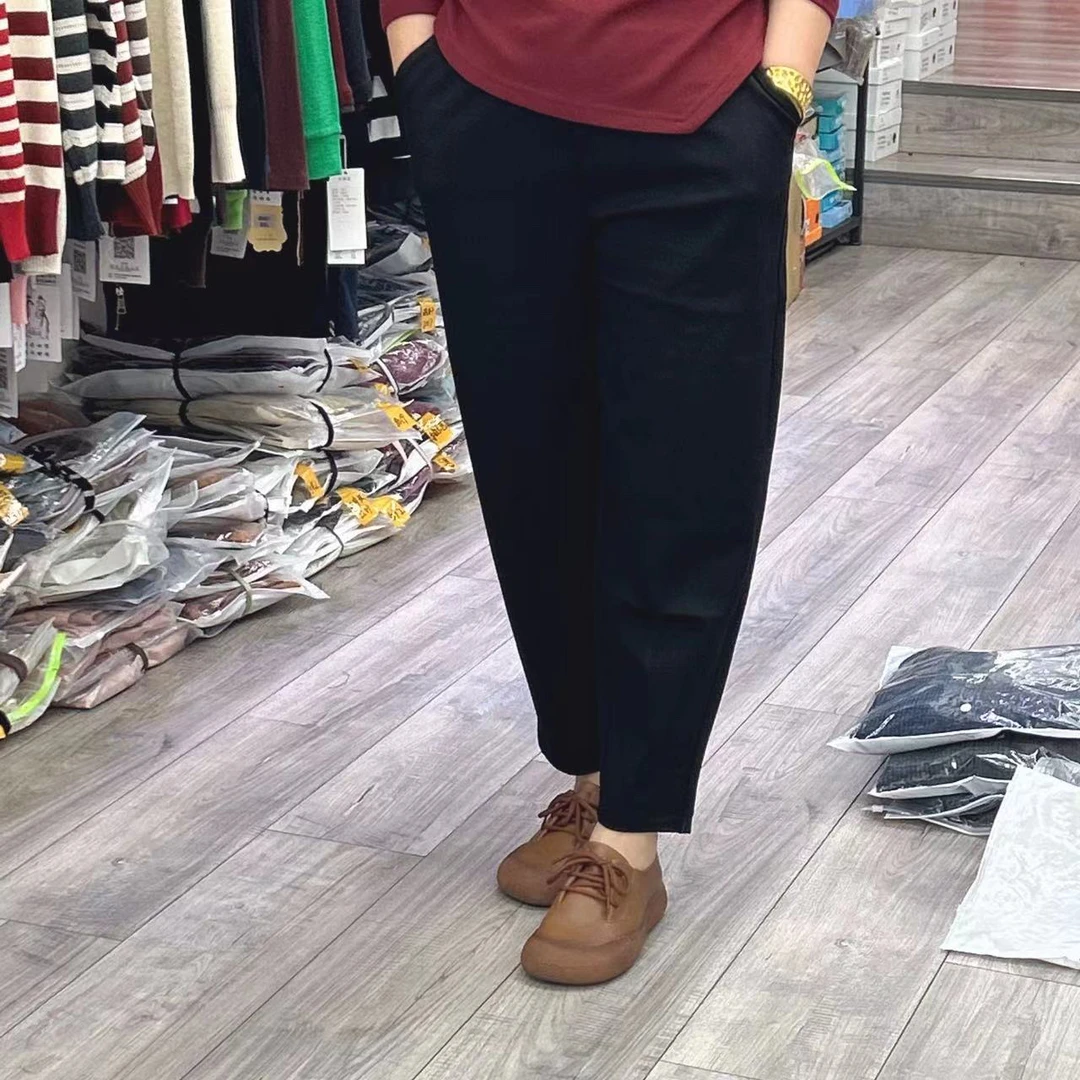 9808秋季休闲哈伦裤 黑色网红百搭潮流潮流
