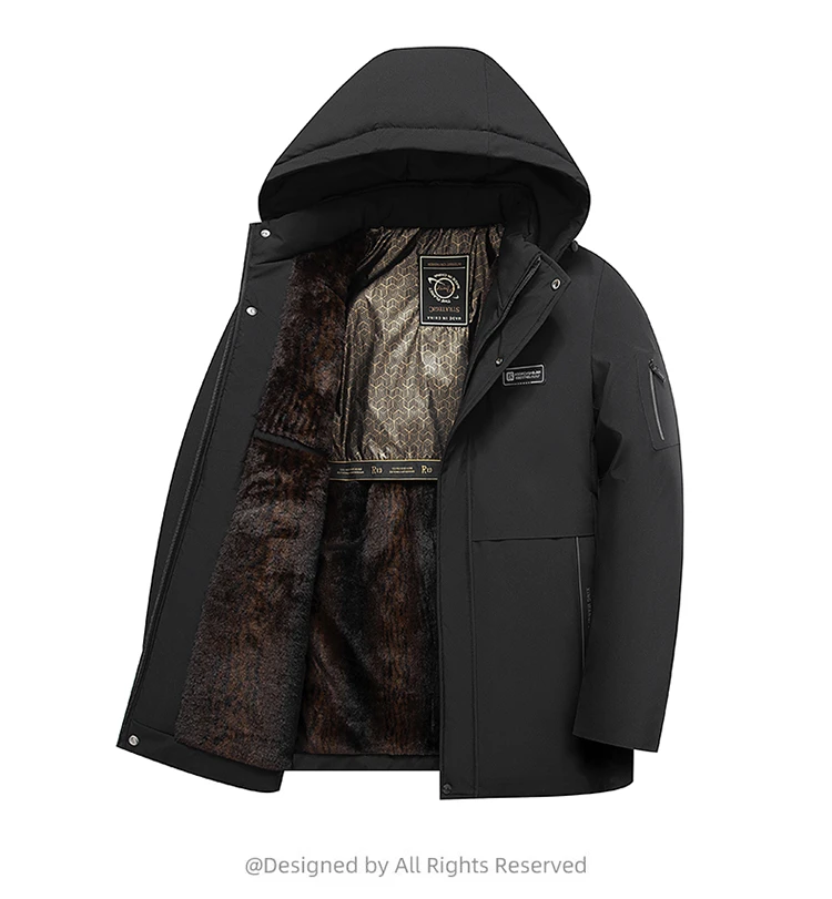 2024新款休闲商务男士加绒加厚保暖中老年爸爸装冬季棉服688