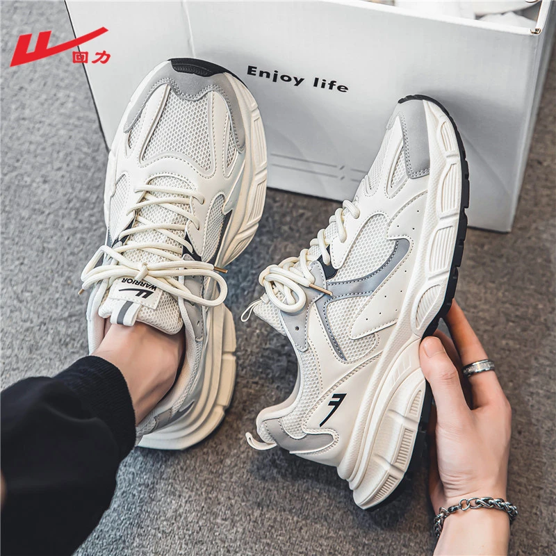 回力男鞋秋季2023新款网红百搭老爹鞋男士防臭耐磨增高休闲运动鞋