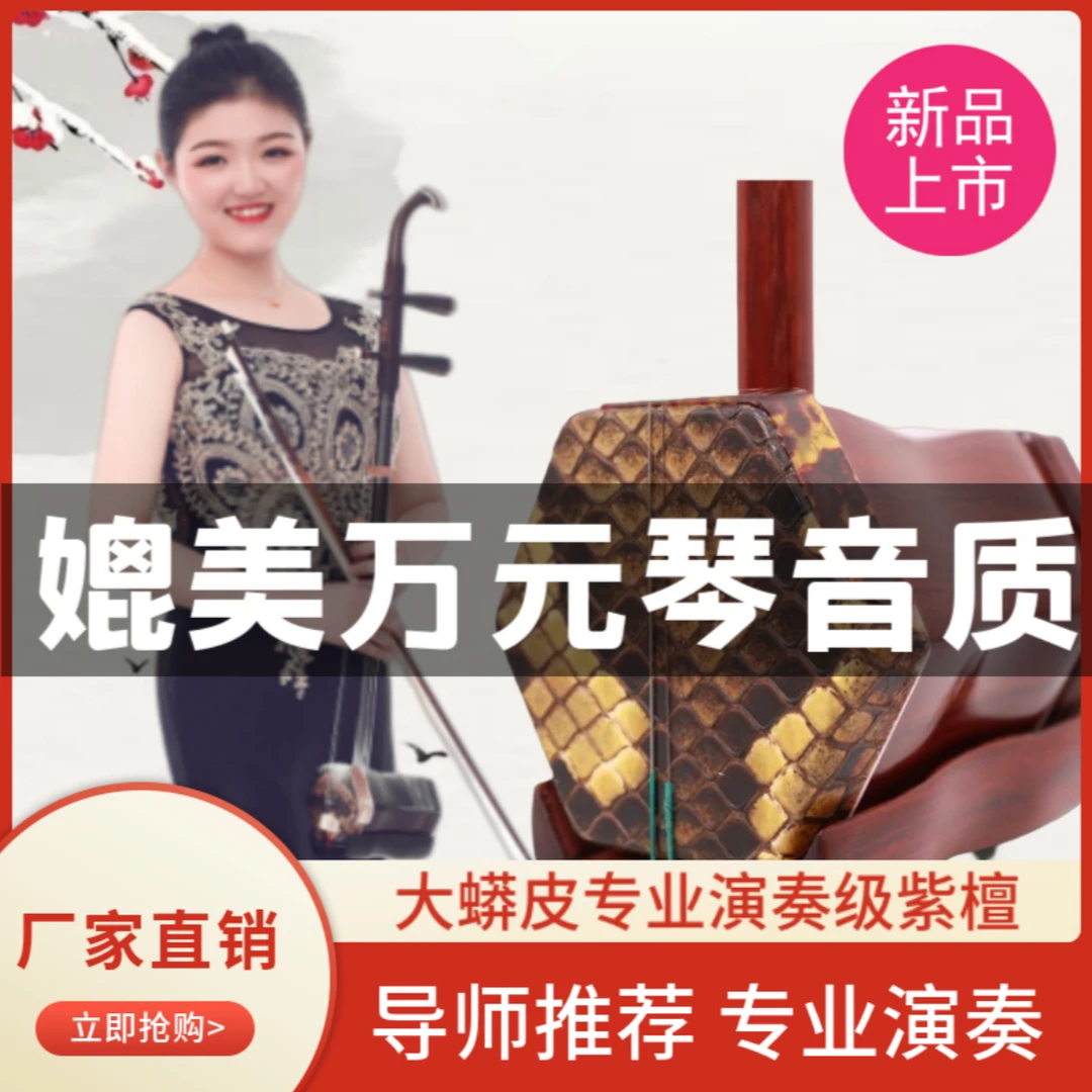 【王老师严选】大鳞格高端演奏特级料紫檀收藏胡琴厂家直销大音量