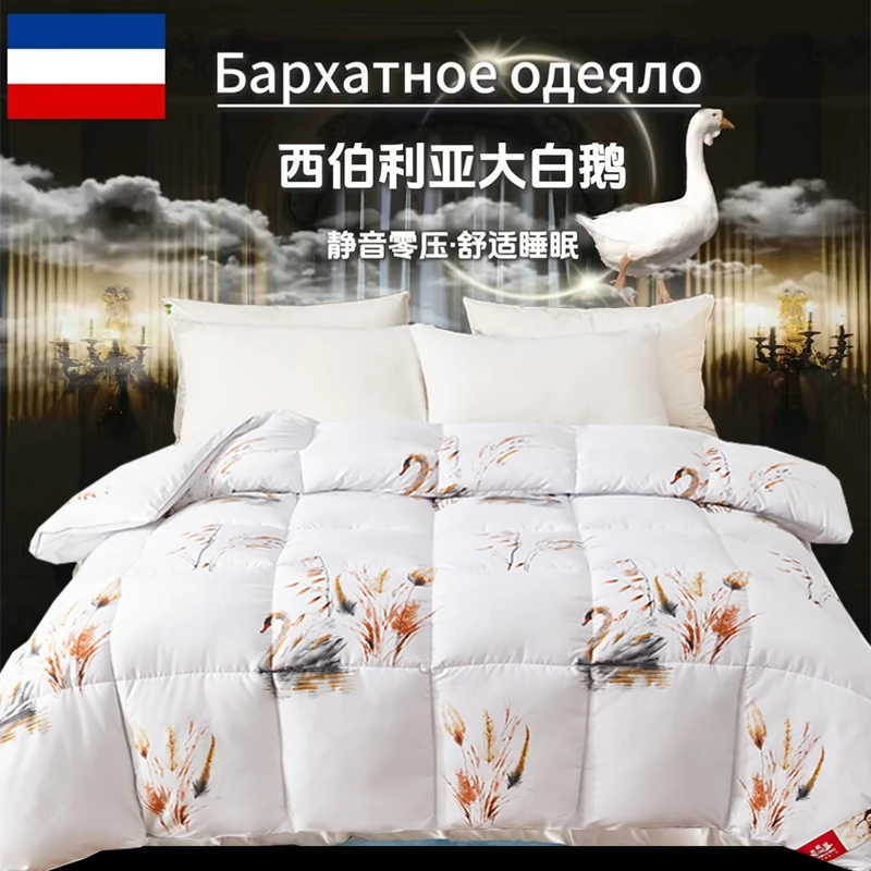试睡30天-西伯利亚大鹅零压静音立体羽丝绵秋冬被加厚约6斤zz
