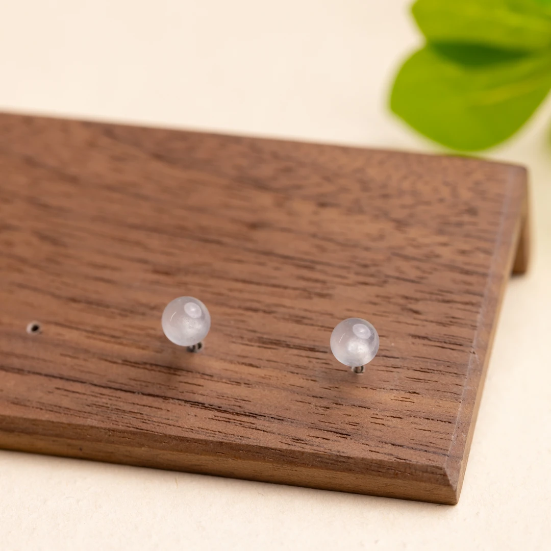 钦点耳饰-天然A货翡翠-高冰圆珠-aq