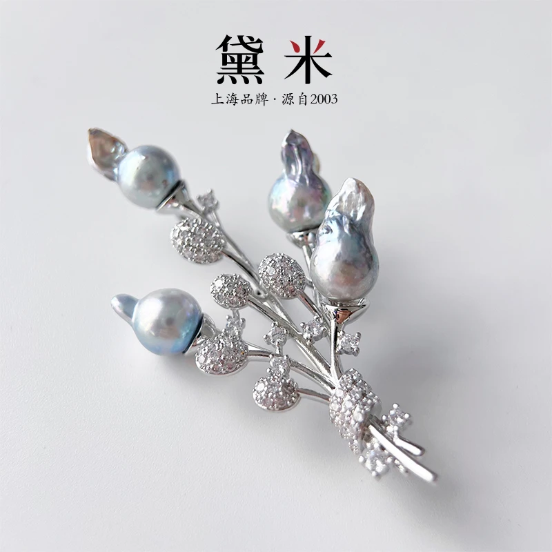 【黛米】YF1189银妆巴洛克设计款海水胸针 合金 约9.4g