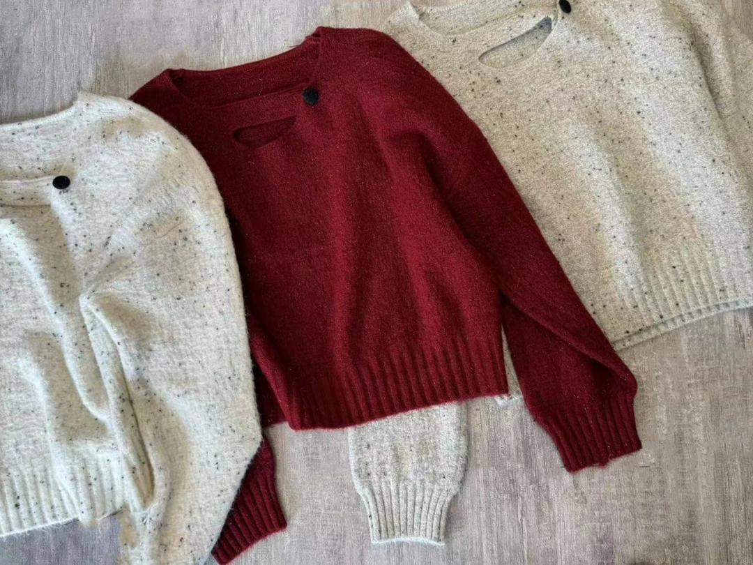 上衣毛衣针织衫时尚百搭韩版长袖洋气秋冬套头设计感冬季网红圆领