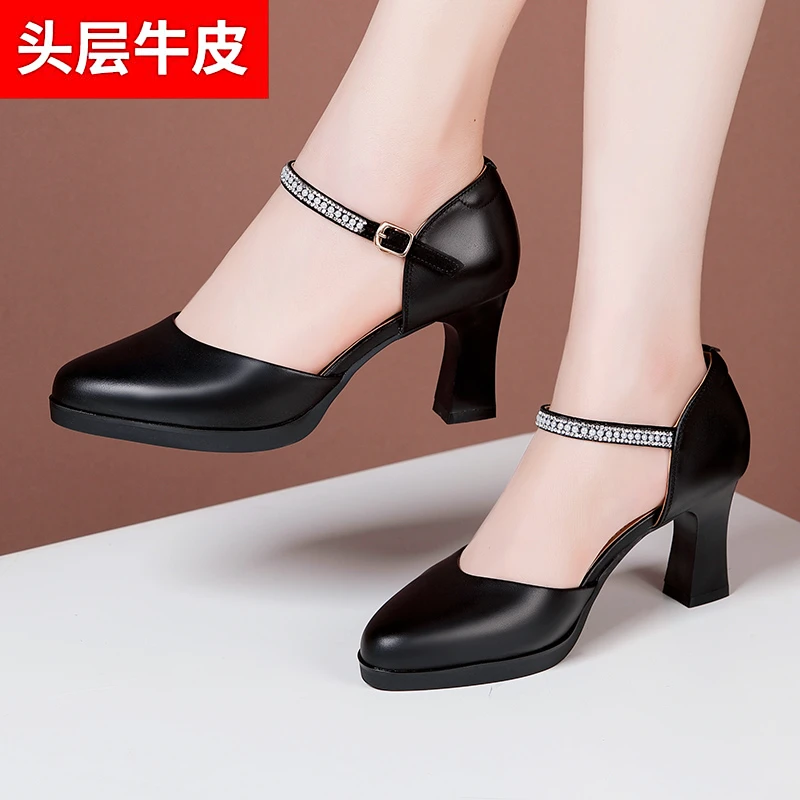 澳曼琳中空旗袍走秀高跟鞋女厚底粗跟模特演出礼仪形体训练鞋女鞋