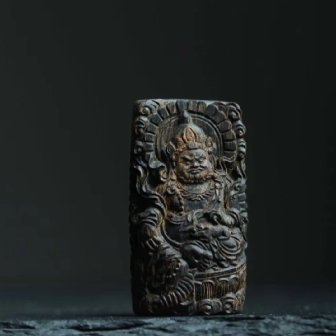 文莱黑棋沉水黄财神挂件17.2g