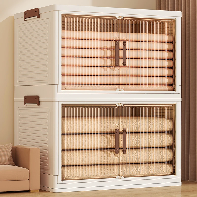 收纳箱家用衣服被子整理箱大容量玩具零食塑料可折叠加收纳储物柜