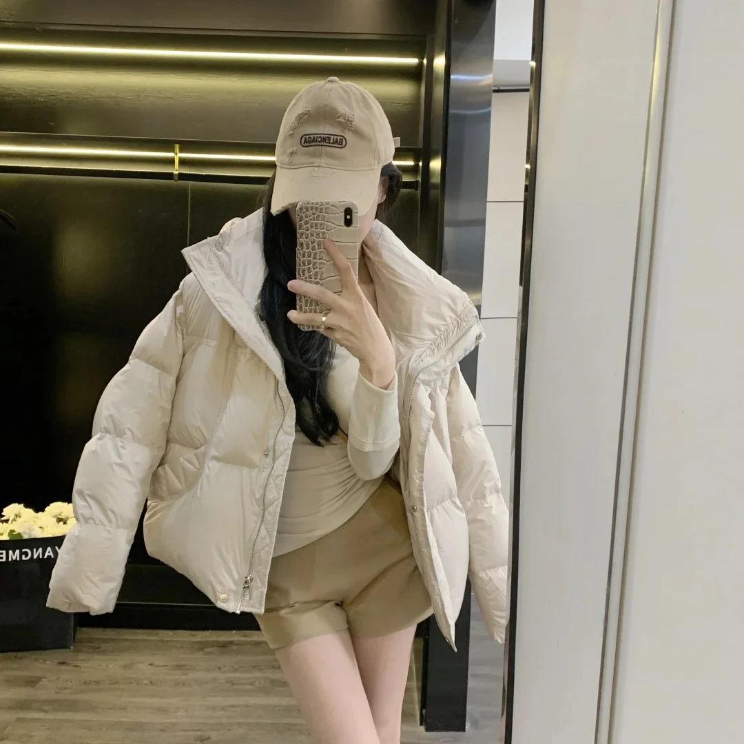 2024冬季新款高级感连帽保暖百搭面包服外套女时尚宽松休闲棉服