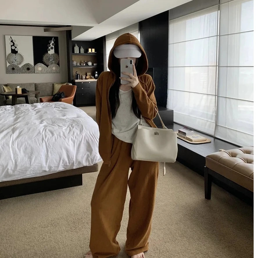 2025夏季休闲套装春秋显瘦运动短款时尚连帽宽松春季短款时尚