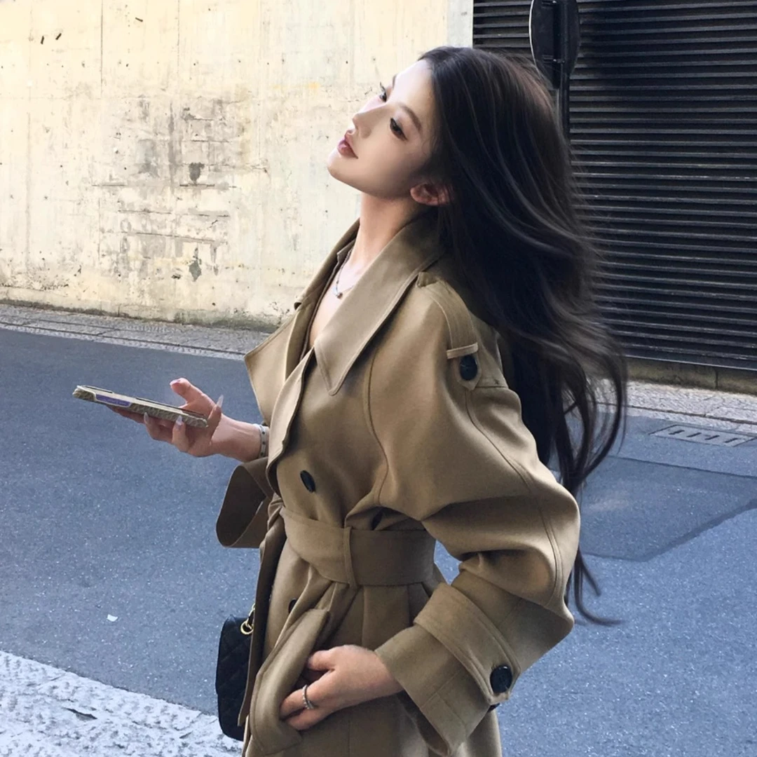 【南韩大女主】长款风衣外套春秋气质小个子网红时尚中长款秋冬