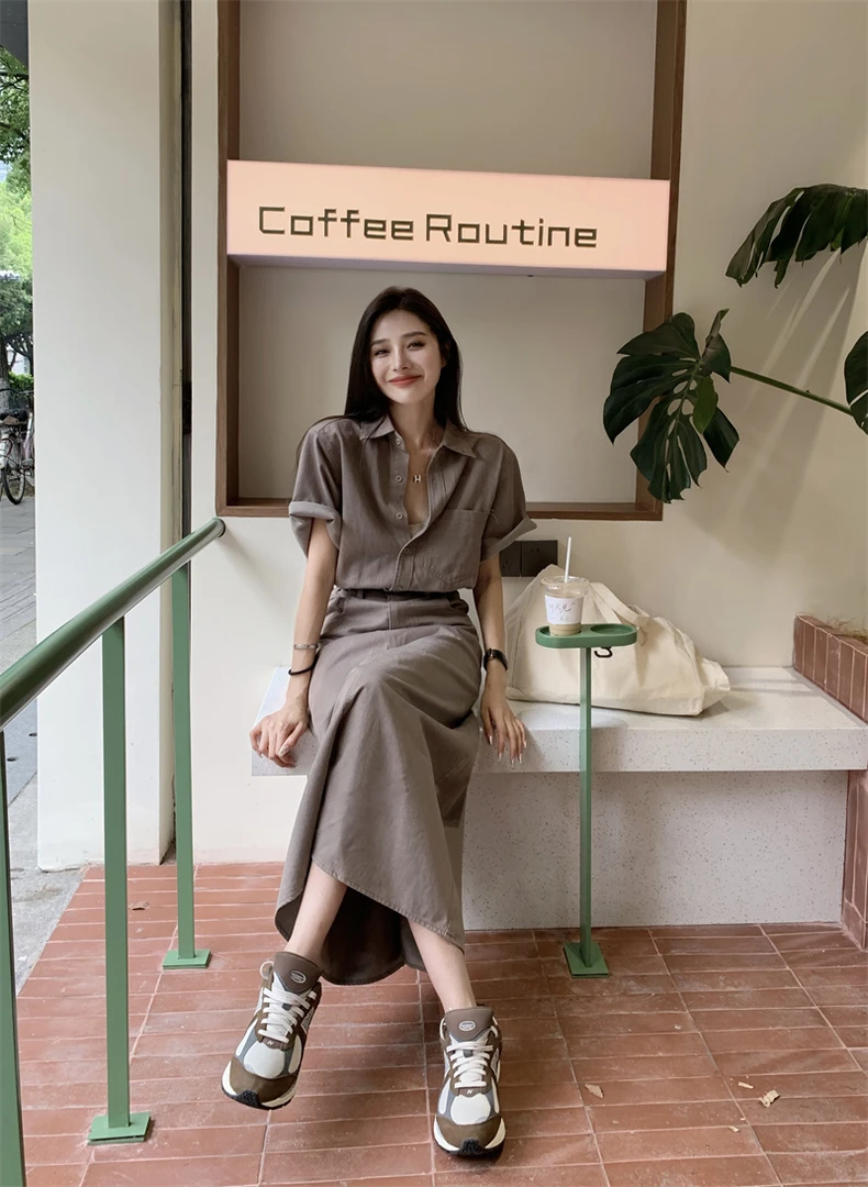 夏季新款气质小个子高腰时尚休闲法式复古女装连衣裙小众设计感