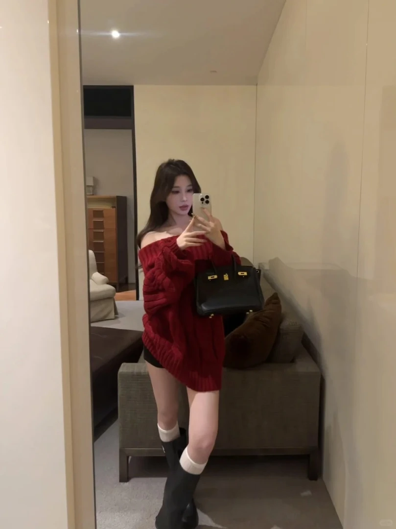 秋冬法式高级感长袖针织连衣裙女收腰修身显瘦打底包臀短裙子