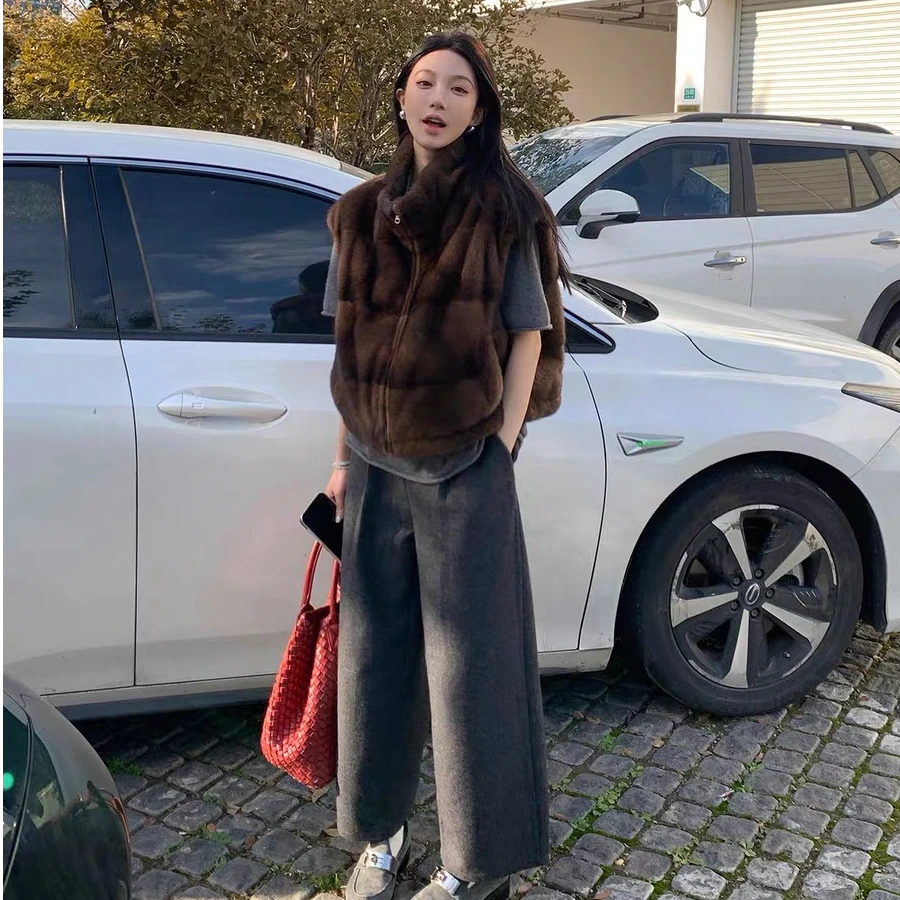 时尚纯色简约卷边短袖毛衣女2024秋季新款宽松休闲百搭打底针织衫