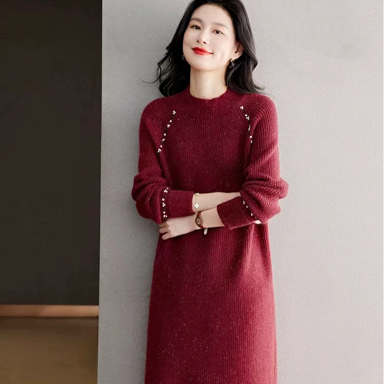 【玲胖胖 丽质佳人】秋冬款高级感气质显瘦遮肉大码毛衣裙LPP61430