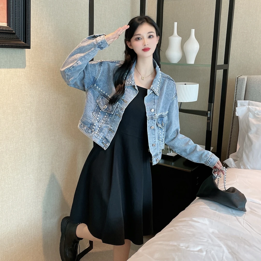 【玲胖胖 牛仔计划】秋新潮时尚设计感牛仔外套大码女装LPP61313