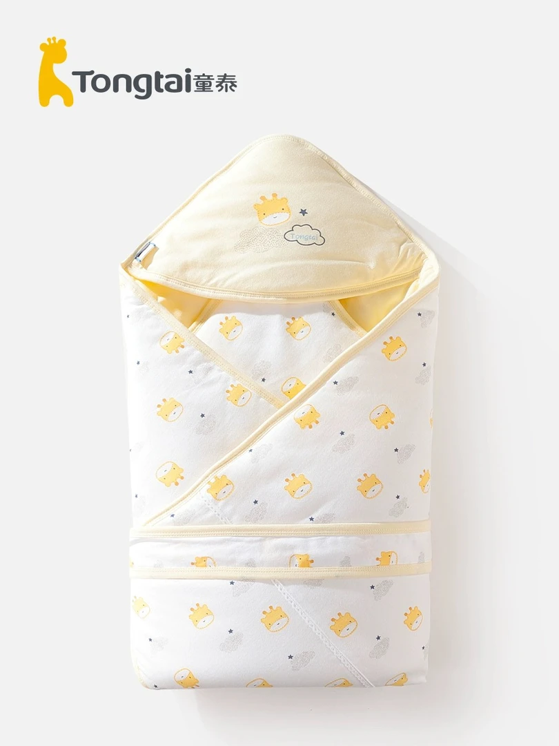童泰新生儿抱被纯棉秋冬初生儿夹棉加厚包被宝宝外出抱毯婴儿被子