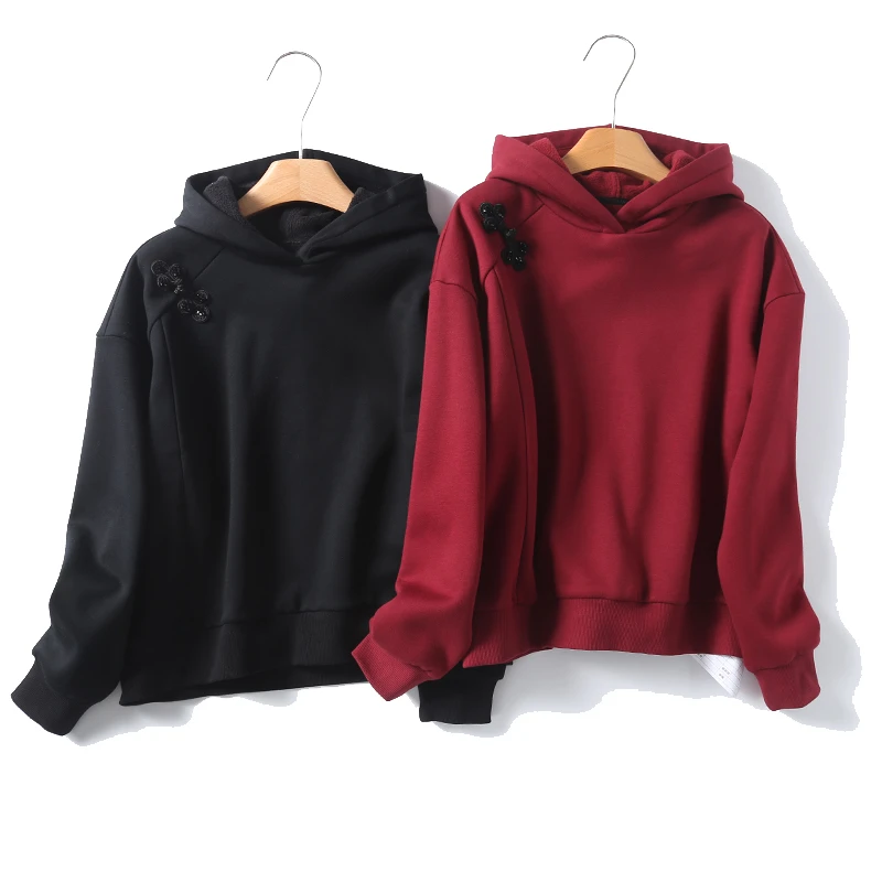 特 门店539！暖氧面料！复古盘扣！国风宽松卫衣 W5930 女装 E350