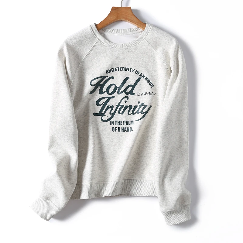 门店399！耐洗不变型！美式复古印花宽松略短卫衣 W657 女装 V236