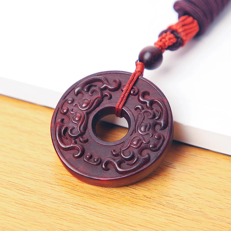 印度小叶紫檀平安扣吊坠挂件吊坠紫檀文玩随身挂饰男女项链把玩