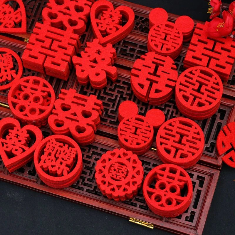 结婚撒床迷你手抛喜字婚房布置装饰抛洒创意婚礼果盘喜楼梯小喜子