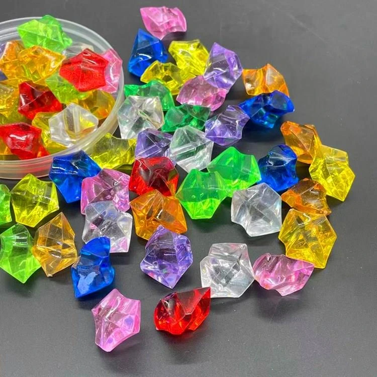 水晶石彩色石子亚克力水晶珠水培石头鱼缸透明装饰假仿真冰块道具
