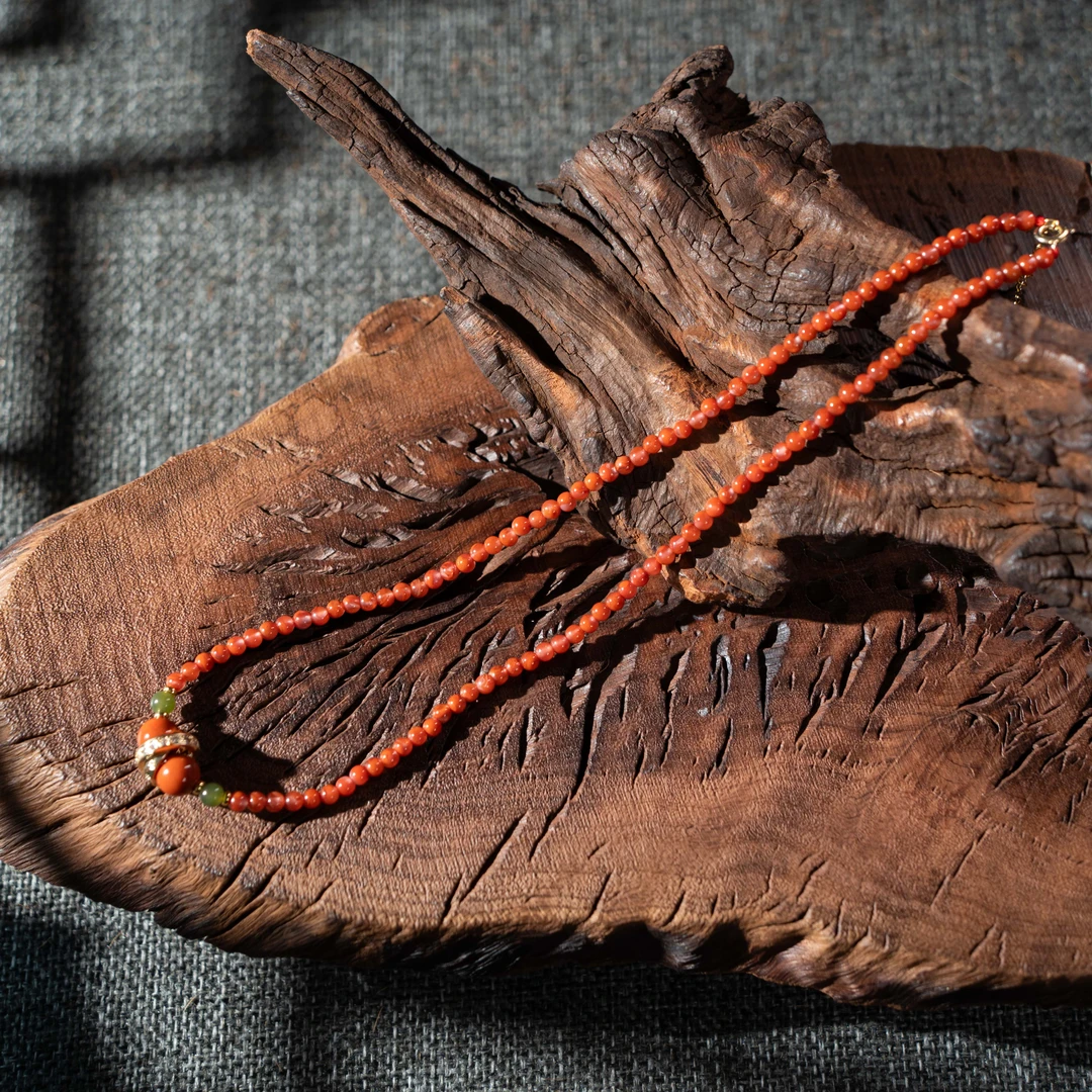 3mm川料南红DIY项链/001980967099