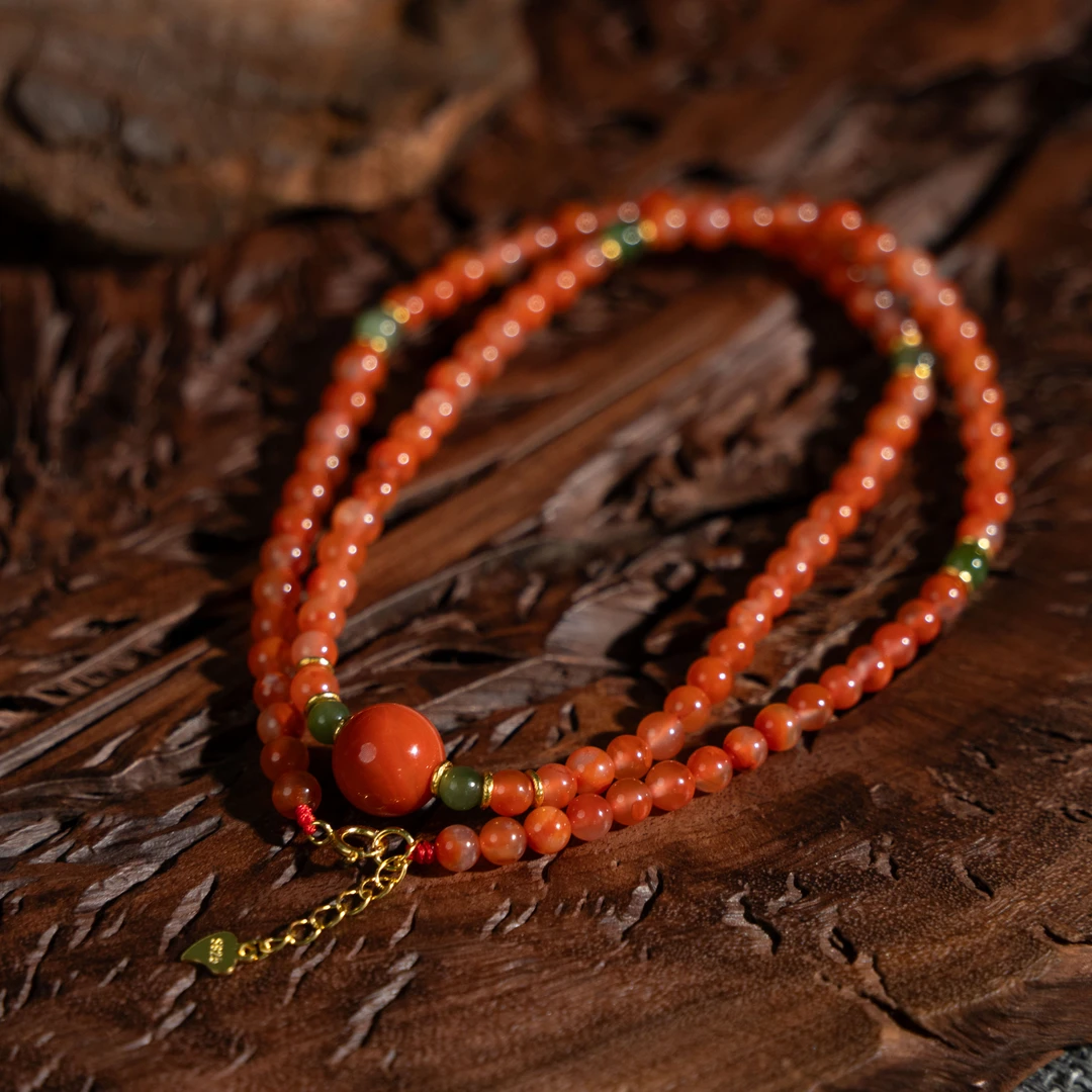 4mm川料南红DIY项链/9809620199