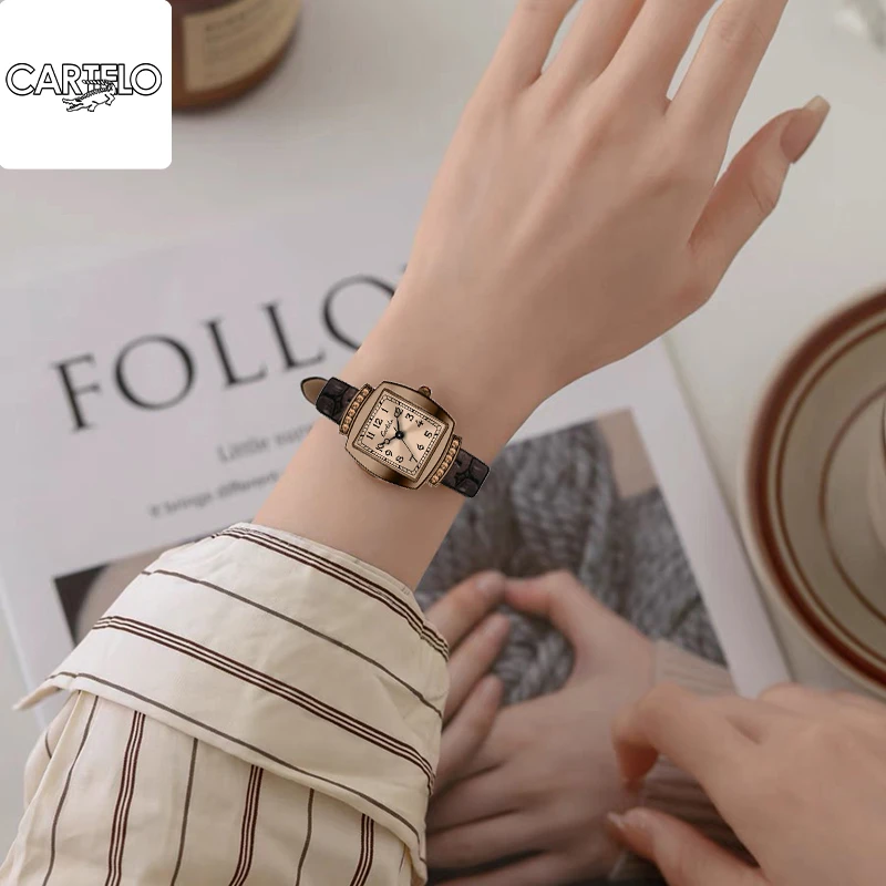 CARTELO/卡帝乐鳄鱼正品 轻奢时尚女士防水手表
