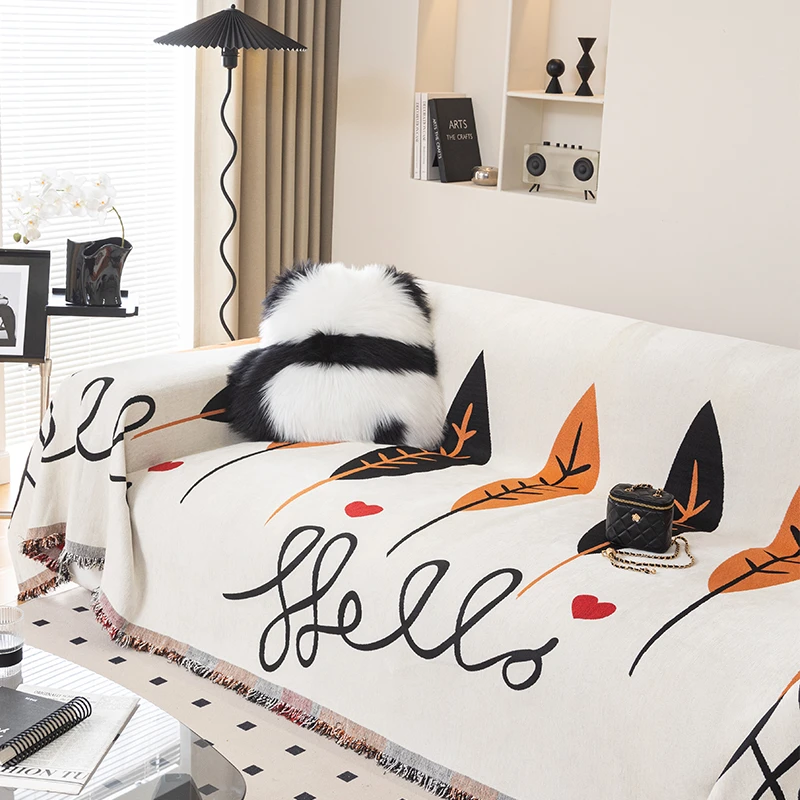 （虹羽）卡通四季合四季通用沙发垫子坐垫布艺防滑沙发全包万能盖巾