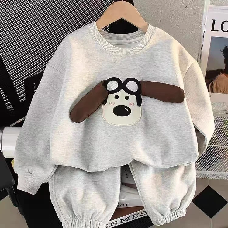 男童春季25新 款套装卡通印花儿童运动休闲春装宝宝卫衣卫裤两件