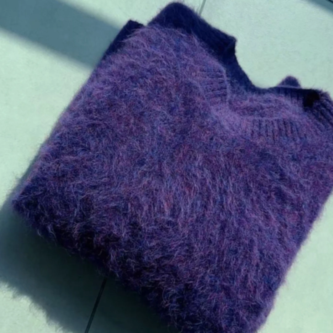 圆领套头拉毛针织加厚