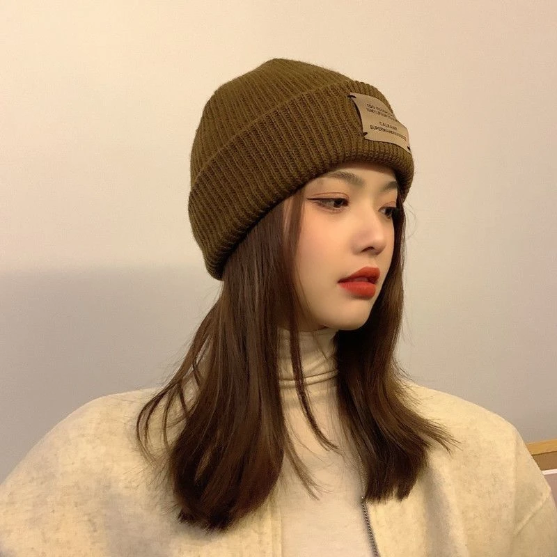 帽子女冬季韩版百搭显脸小地主帽潮网红帅气ins针织毛线瓜皮帽男