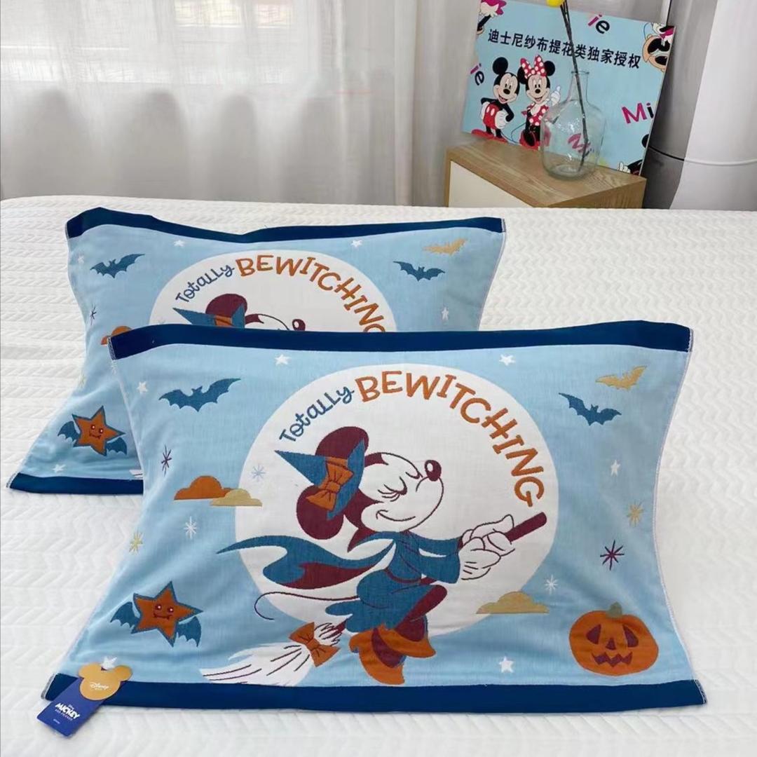 【Disney/迪士尼正版授权】 新款A类多层纱布 魔法米妮枕巾