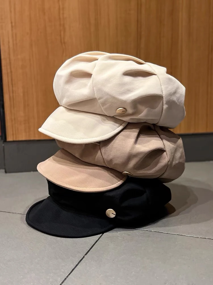 云朵贝雷帽大头显脸小百搭八角帽
