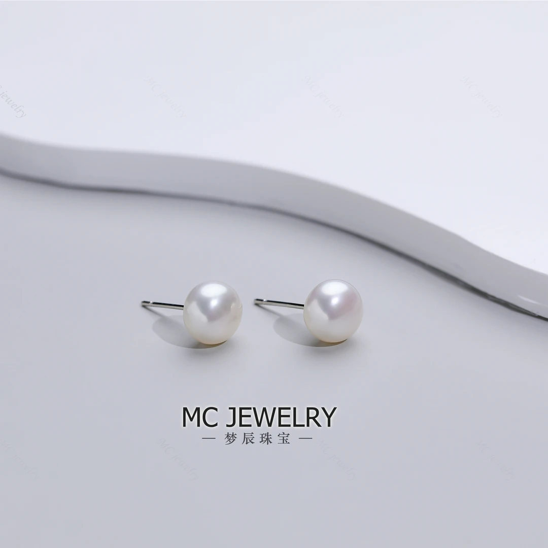 【新粉福利】淡水无核非正圆珍珠耳钉S925银（非基地不带证）