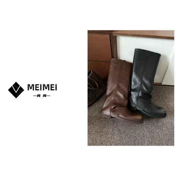 XMM女装.<极简主义>秋季新款休闲百搭时尚高筒烟管靴LJ-J8090-2