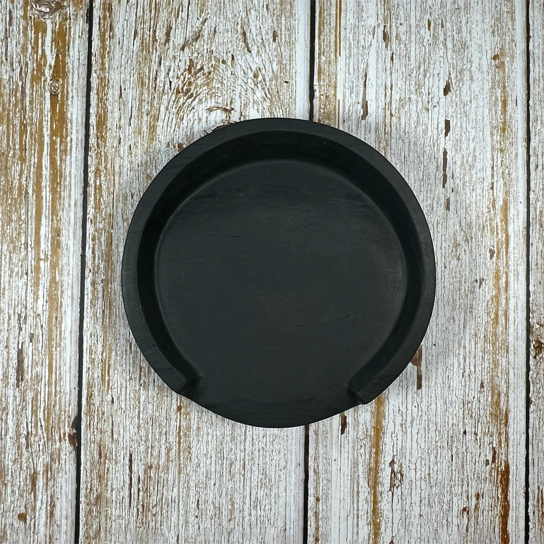 马蹄抄手小墨海双面用湛庐手作玉带金星黑龙尾砚