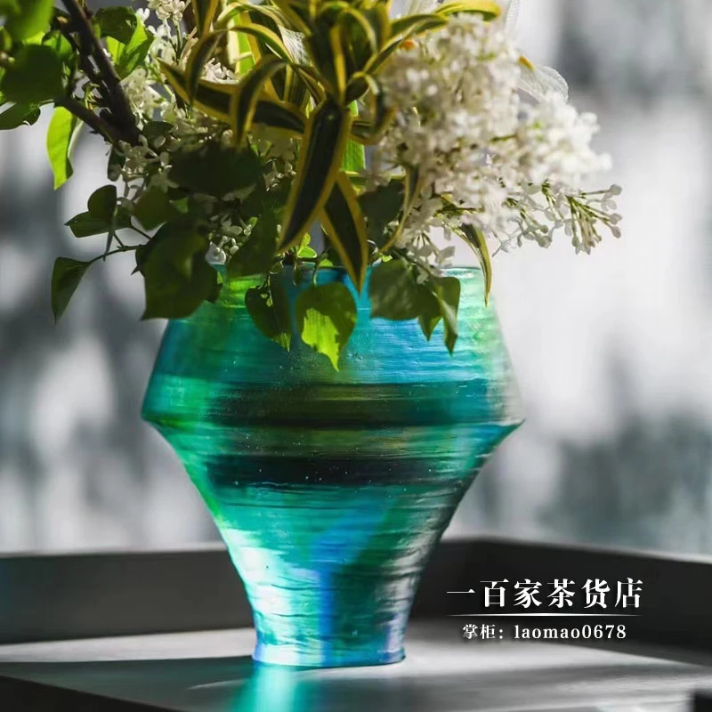 重量级美物 梁明毓琉璃花器 圆方花器 茶空间珍藏版茶席精致台面